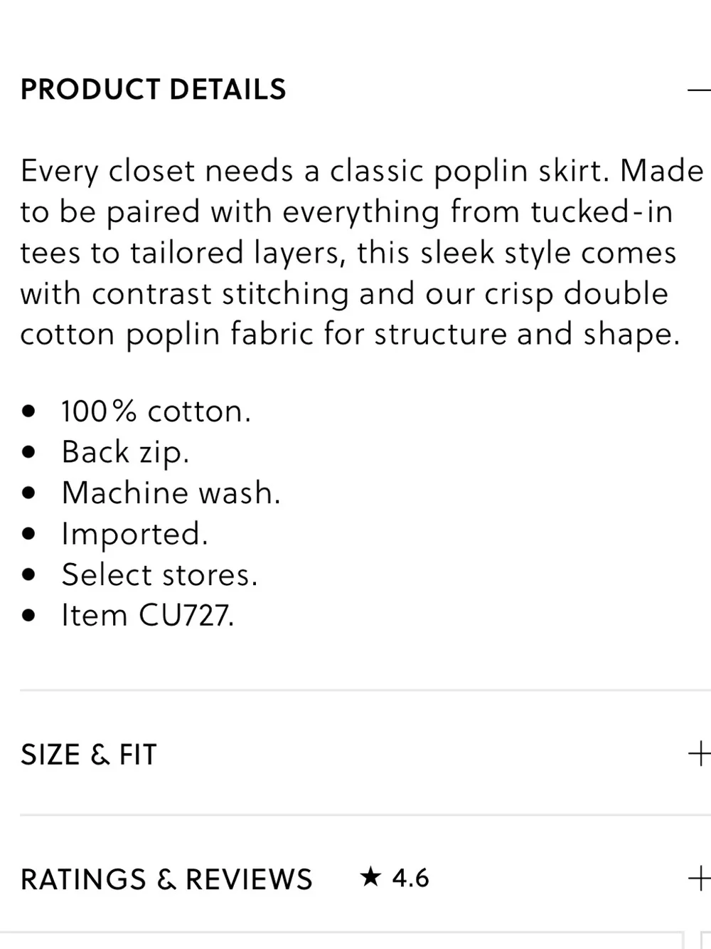 NWT J Crew Fairfax skirt in contrast-stitch double cotton poplin